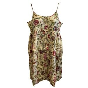 Chaudry Dress Womens Large Sequin Floral Mini Babydoll Bubble Hem Cottage Boho